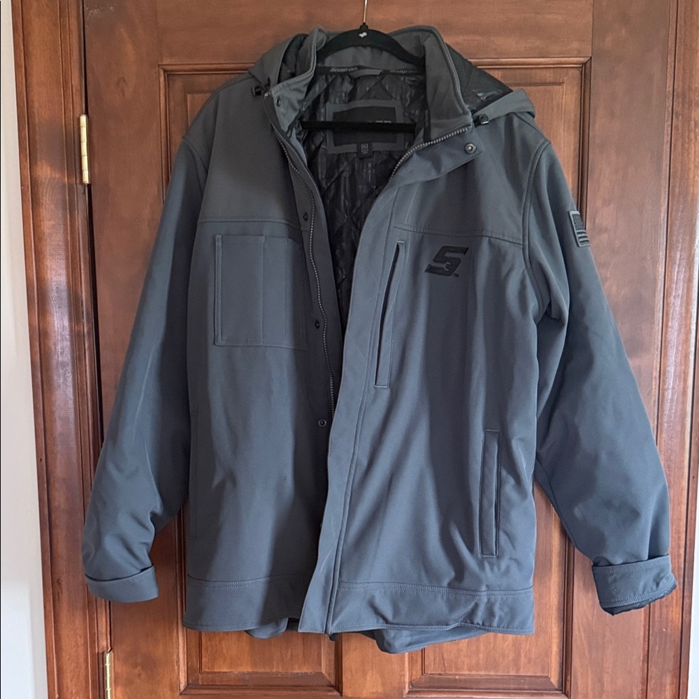 Men's Gray Snap On winter Coat